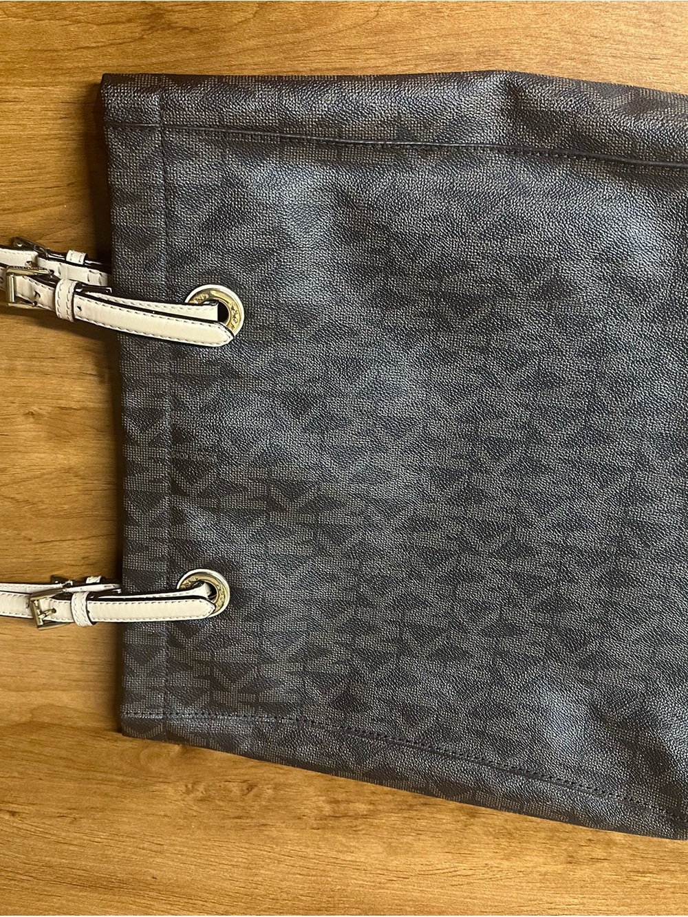 Michael Kors Brown & Tan Logo Tote with Gold Charm - Picture 6 of 9